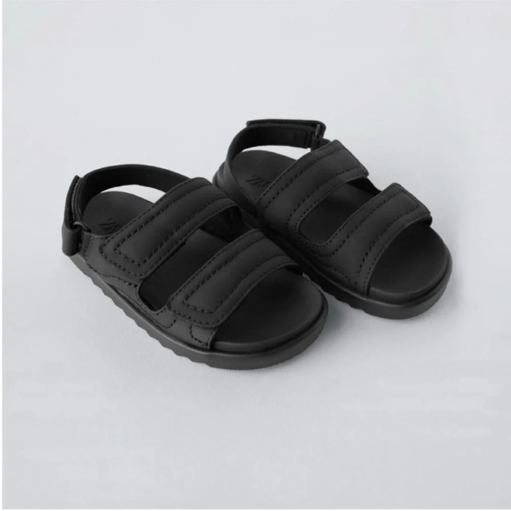 Zara Kids, Black, RUBBERIZED SANDALS